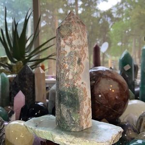 🔥SALE🔥 Moss Agate Crystal Tower With Sparkly Quartz!